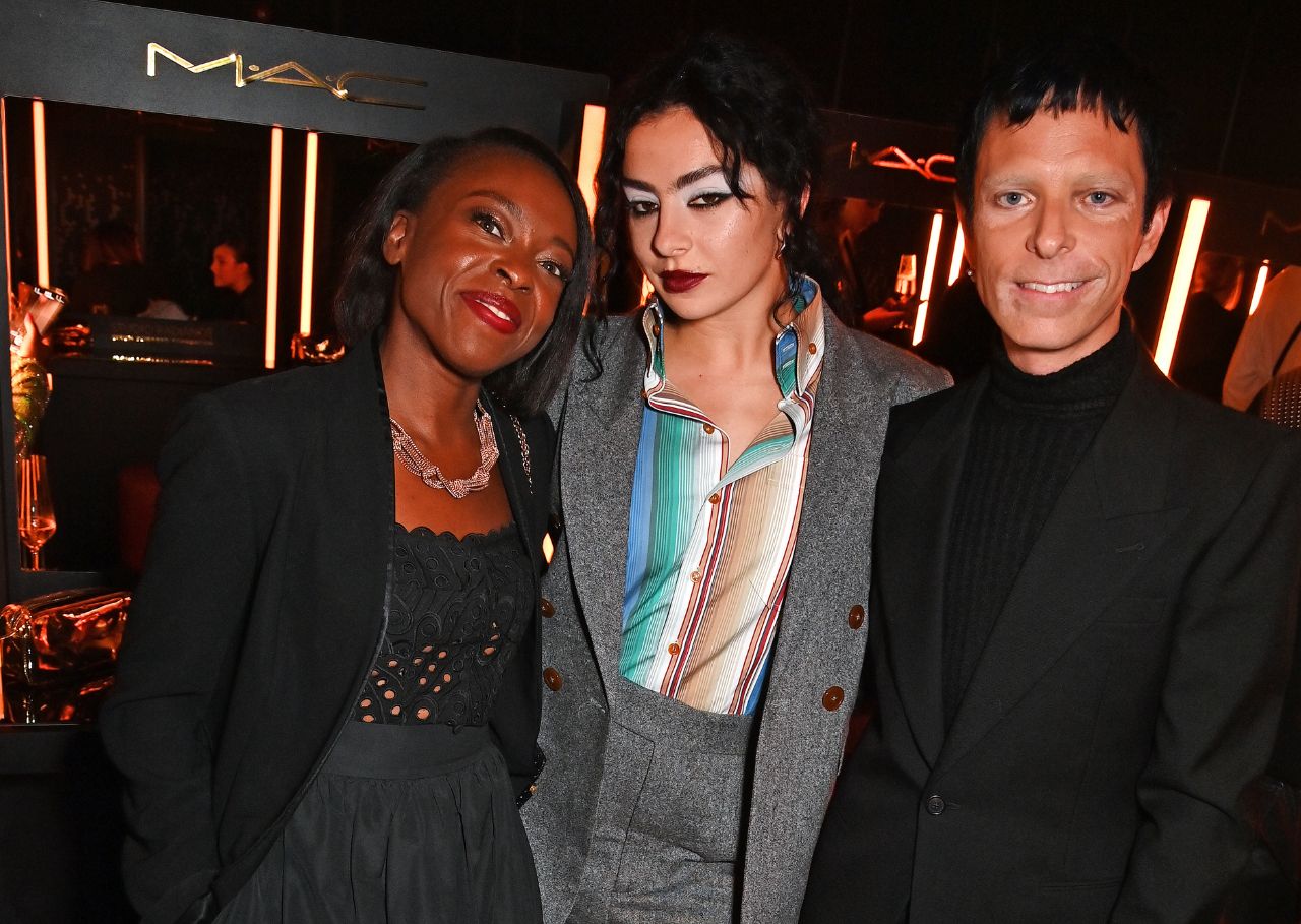 Aida Moudachirou-Rebois, Charli XCX and Drew Elliott at Outernet's MAC show