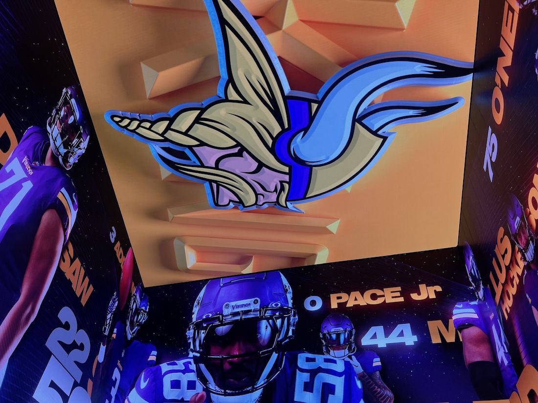 NFL Vikings promotion in The Now Building